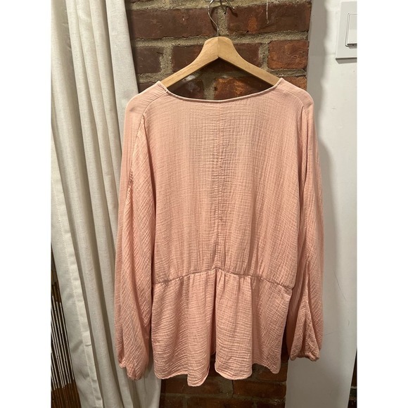 AVA & VIV Boho Dolman Sleeve Cotton Blouse Vacation Summer Plus Size 1X - Picture 3 of 6